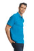 Gildan G648 Mens SoftStyle Double Pique Short Sleeve Polo Shirt Sapphire Blue Model Side