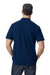 Gildan G648 Mens SoftStyle Double Pique Short Sleeve Polo Shirt Navy Blue Model Back