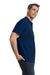 Gildan G648 Mens SoftStyle Double Pique Short Sleeve Polo Shirt Navy Blue Model Side