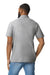 Gildan G648 Mens SoftStyle Double Pique Short Sleeve Polo Shirt Sport Grey Model Back