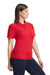 Gildan G648L Womens SoftStyle Double Pique Short Sleeve Polo Shirt Red Model Side