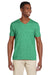 Gildan 64V00/G64V Mens Softstyle Short Sleeve V-Neck T-Shirt Heather Irish Green Model Front