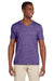 Gildan 64V00/G64V Mens Softstyle Short Sleeve V-Neck T-Shirt Heather Purple Model Front