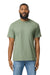 Gildan G650 Mens Softstyle Short Sleeve Crewneck T-Shirt Sage Green Model Front