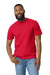 Gildan G650 Mens Softstyle Short Sleeve Crewneck T-Shirt Red Model Front