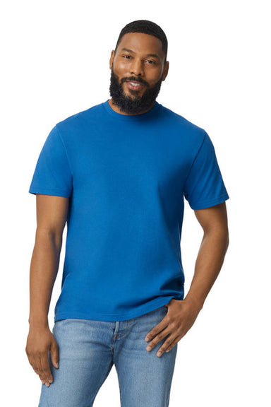 Gildan G650 Mens Softstyle Short Sleeve Crewneck T-Shirt Royal Blue Model Front