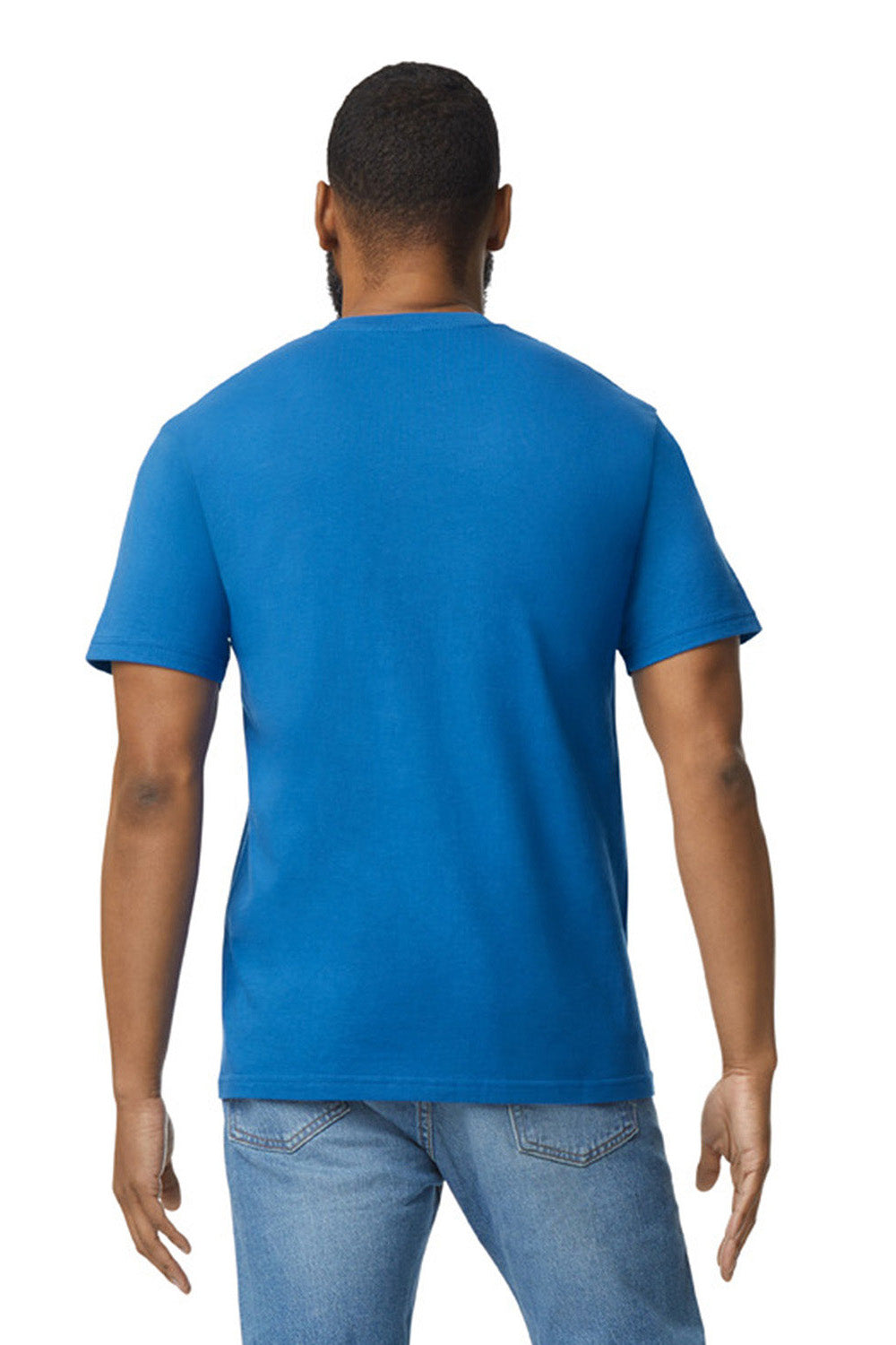 Gildan G650 Mens Softstyle Short Sleeve Crewneck T-Shirt Royal Blue Model Back