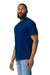 Gildan G650 Mens Softstyle Short Sleeve Crewneck T-Shirt Navy Blue Model Side