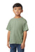 Gildan G650B Youth Softstyle Short Sleeve Crewneck T-Shirt Sage Green Model Front