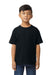 Gildan G650B Youth Softstyle Short Sleeve Crewneck T-Shirt Pitch Black Model Front