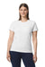 Gildan G650L Womens Softstyle Short Sleeve Crewneck T-Shirt White Model Front