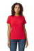 Gildan G650L Womens Softstyle Short Sleeve Crewneck T-Shirt Red Model Front