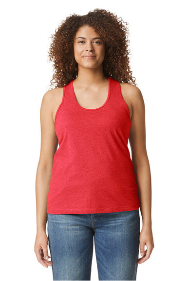 Gildan 67200L Womens Softstyle CVC Racerback Tank Top Red Mist Model Front