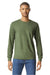 Gildan 67400 Mens Softstyle CVC Long Sleeve Crewneck T-Shirt Cactus Green Model Front