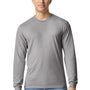 Gildan Mens Softstyle CVC Long Sleeve Crewneck T-Shirt - Cement Grey - NEW