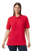 Gildan G858 Mens Double Pique Short Sleeve Polo Shirt Red Model Front