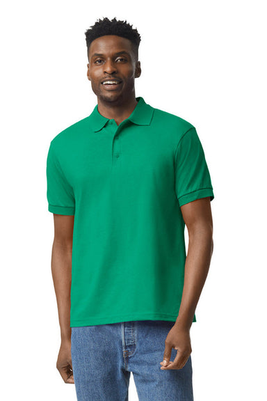 Gildan 8800/G880 Mens DryBlend Moisture Wicking Short Sleeve Polo Shirt Kelly Green Model Front