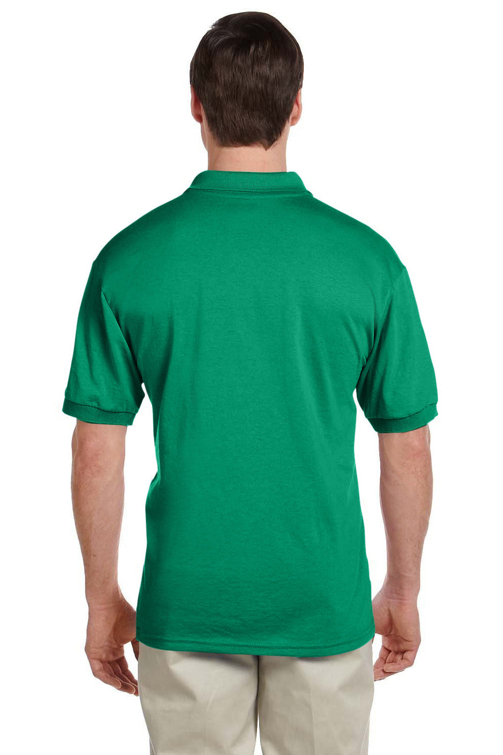 Gildan 8800/G880 Mens DryBlend Moisture Wicking Short Sleeve Polo Shirt Kelly Green Model Back