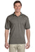 Gildan 8800/G880 Mens DryBlend Moisture Wicking Short Sleeve Polo Shirt Heather Graphite Grey Model Front