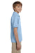 Gildan 8800B/G880B Youth DryBlend Moisture Wicking Short Sleeve Polo Shirt Light Blue Model Side