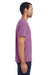 ComfortWash By Hanes GDH150 Mens Short Sleeve Crewneck T-Shirt w/ Pocket Plum Purple Model Side