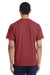 ComfortWash By Hanes GDH150 Mens Short Sleeve Crewneck T-Shirt w/ Pocket Cayenne Red Model Back