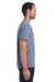 ComfortWash By Hanes GDH150 Mens Short Sleeve Crewneck T-Shirt w/ Pocket Saltwater Blue Model Side