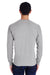 ComfortWash By Hanes GDH250 Mens Long Sleeve Crewneck T-Shirt w/ Pocket Concrete Grey Model Back