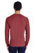 ComfortWash By Hanes GDH250 Mens Long Sleeve Crewneck T-Shirt w/ Pocket Cayenne Red Model Back