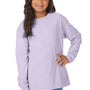 ComfortWash By Hanes Youth Garment Dyed Long Sleeve Crewneck T-Shirt - Future Lavender Purple