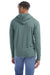 ComfortWash By Hanes GDH280 Mens Jersey Long Sleeve Hooded T-Shirt Hoodie Cypress Green Model Back