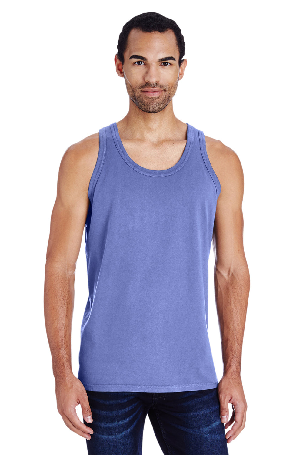 ComfortWash By Hanes GDH300 Mens Tank Top Deep Forte Purple Model Front