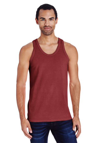 ComfortWash By Hanes GDH300 Mens Tank Top Cayenne Red Model Front