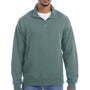 ComfortWash By Hanes Mens 1/4 Zip Sweatshirt - Cypress Green