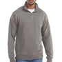 ComfortWash By Hanes Mens 1/4 Zip Sweatshirt - Concrete Grey