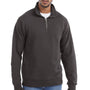 ComfortWash By Hanes Mens 1/4 Zip Sweatshirt - Railroad Grey