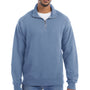 ComfortWash By Hanes Mens 1/4 Zip Sweatshirt - Saltwater Blue