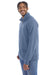 ComfortWash By Hanes GDH425 Mens 1/4 Zip Sweatshirt Saltwater Blue Model Side