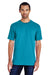 Gildan H000 Mens Hammer Short Sleeve Crewneck T-Shirt Tropical Blue Model Front