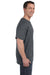 Hanes 5590/H5590 Mens ComfortSoft Short Sleeve Crewneck T-Shirt w/ Pocket Heather Charcoal Grey Model Side