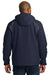 Port Authority J304 Mens All Season II Waterproof Full Zip Hooded Jacket True Navy Blue/Iron Grey Model Back