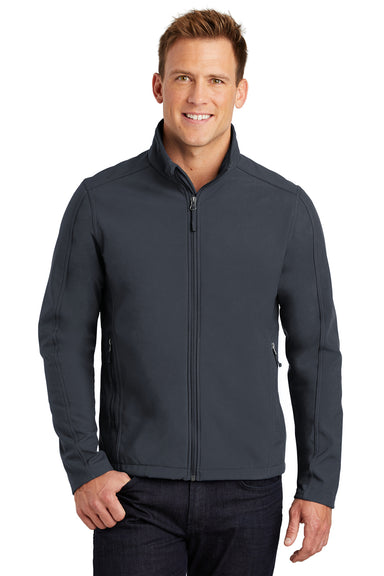 Port Authority J317/TLJ317 Mens Core Wind & Water Resistant Full Zip Jacket Battleship Grey Model Front