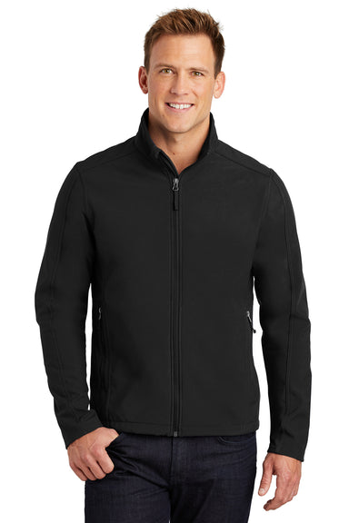 Port Authority J317/TLJ317 Mens Core Wind & Water Resistant Full Zip Jacket Black Model Front