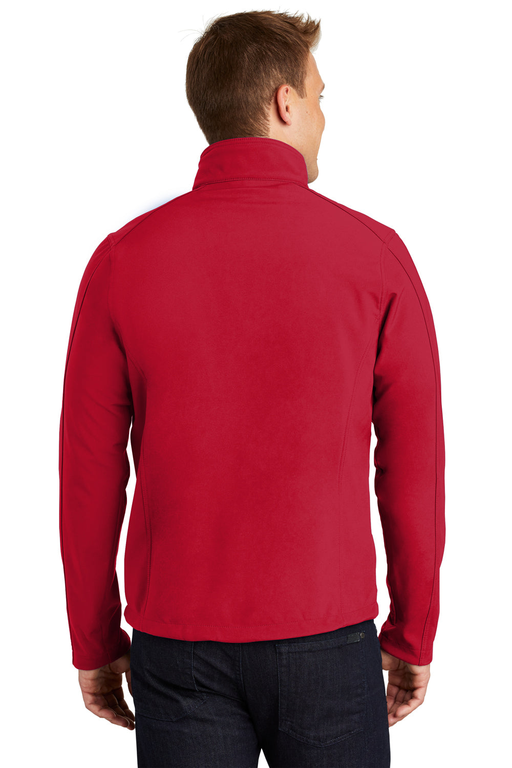 Port Authority J317/TLJ317 Mens Core Wind & Water Resistant Full Zip Jacket Rich Red Model Back