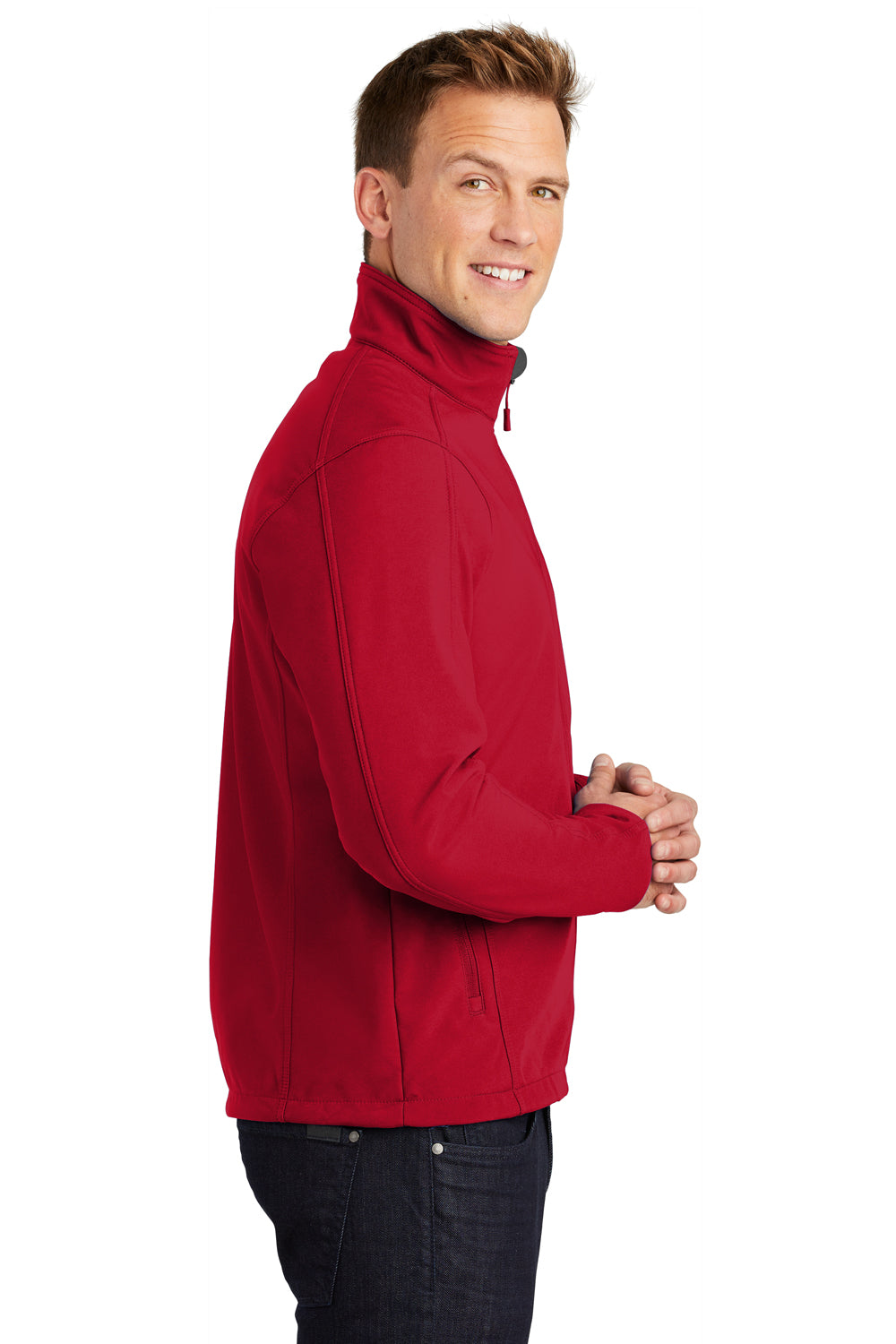 Port Authority J317/TLJ317 Mens Core Wind & Water Resistant Full Zip Jacket Rich Red Model Side