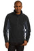 Port Authority J318/TLJ318 Mens Core Wind & Water Resistant Full Zip Jacket Black/Battleship Grey Model Front