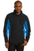 Port Authority J318/TLJ318 Mens Core Wind & Water Resistant Full Zip Jacket Black/Imperial Blue Model Front