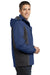 Port Authority J321 Mens 3-in-1 Wind & Water Resistant Full Zip Hooded Jacket Admiral Blue/Black/Magnet Grey Model Side