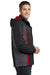 Port Authority J321 Mens 3-in-1 Wind & Water Resistant Full Zip Hooded Jacket Black/Magnet Grey/Signal Red Model Side