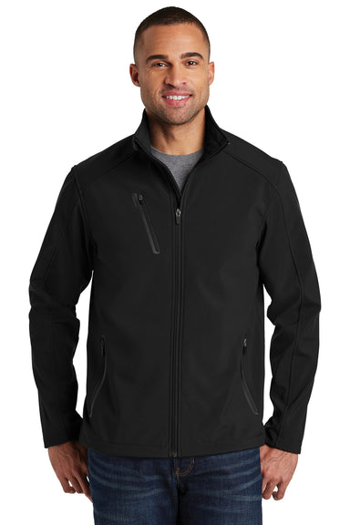 Port Authority J324 Mens Welded Wind & Water Resistant Full Zip Jacket Black Model Front